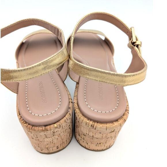 Nordstrom Claudia Platform Sandal Ankle Strap Women's Gold Size US8M EU39 - Picture 6 of 13